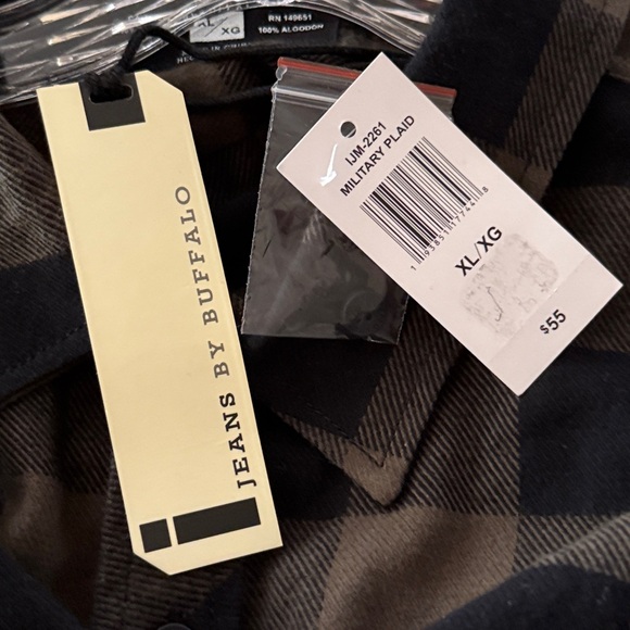 I JEANS BY BUFFALO Flannel Shirt - Black and Tan Plaid - Picture 3 of 8